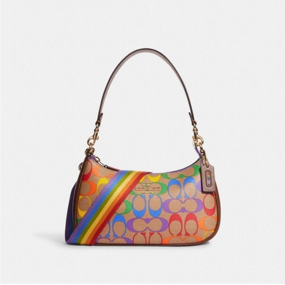 Coach Teri Bag with Coach print. Pride Collection
